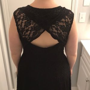 Black lace peekaboo back torrid dress